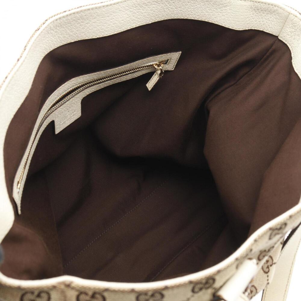 GUCCI Cream Leather Bamboo Tote Bag - Picture 3 of 10